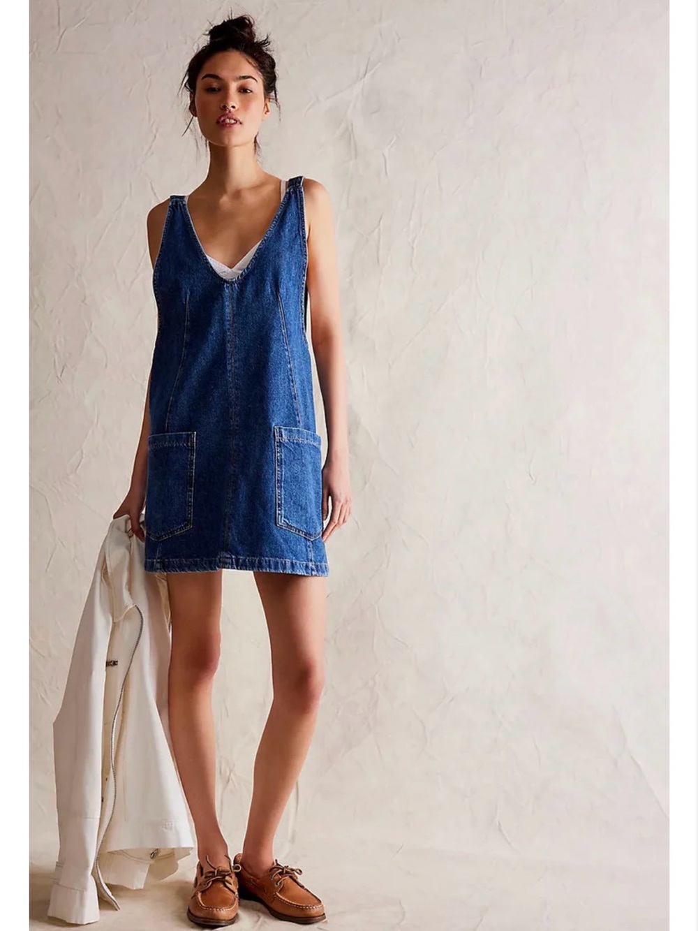 Free People Denim High Roller Mini Dress
